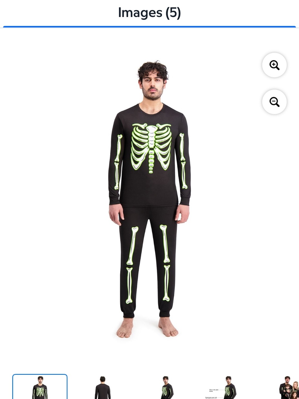 Men’s Black Glow-In-The-Dark Skeleton Pajama Set